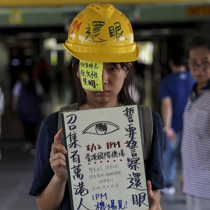 Protesters plan to descend on Hong Kong airport again for a demonstration on Monday, stirred by a woman being shot in the eye on Sunday. Photo: Sam Tsang