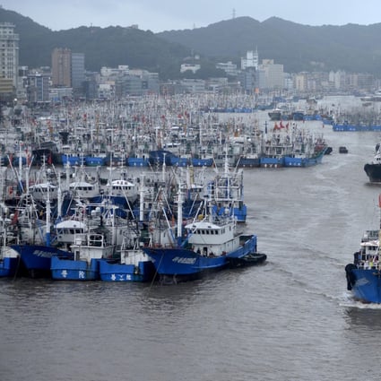 Ships return to harbour at Zhoushan in Zhejiang province as authorities warn of super typhoon Lekima’s approach. Photo: Xinhua