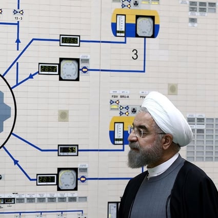 Iranian President Hassan Rowhani visits the Bushehr nuclear power plant in southern Iran. Photo: EPA