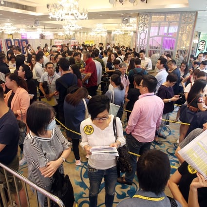As many as 8,900 buyers registered for 354 apartments at The Aurora offered by Billion Development & Project Management in Tsuen Wan on August 17. Photo: David Wong
