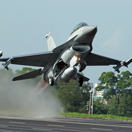 A Taiwan Air Force F-16 fighter jet takes off during military exercises on the self-governed island. The Trump administration will move ahead with a US$8 billion sale of F-16 aircraft to Taiwan. Photo: AP