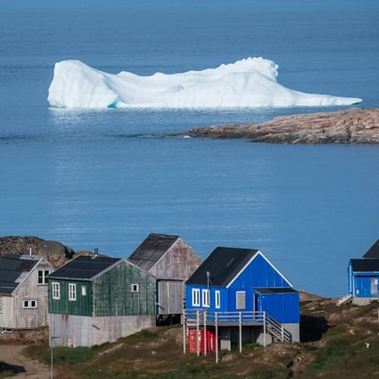 Icebergs float behind the town of Kulusuk in Greenland. Photo: AFP