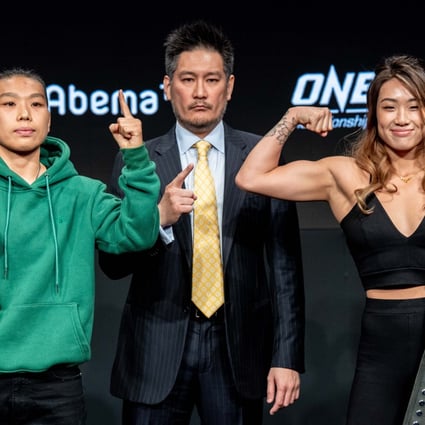 Xiong Jingnan (left) and Angela Lee at the One: A New Era press conference in Tokyo in March. Photos: One Championship