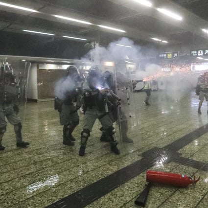 Police have been criticised for officers’ use of force, including firing tear gas in a railway station. Photo: Felix Wong