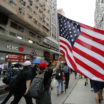 US flags have been seen during the anti-government protests in Hong Kong. Photo: AP