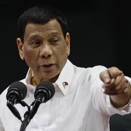 Philippine President Rodrigo Duterte delivers a speech in Quezon City, east of Manila, in July. Photo: EPA-EFE
