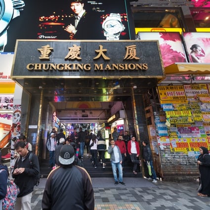 The iconic Chungking Mansions facade in Nathan Road in the heart of Hong Kong’s Tsim Sha Tsui shopping district. Photo: Shutterstock