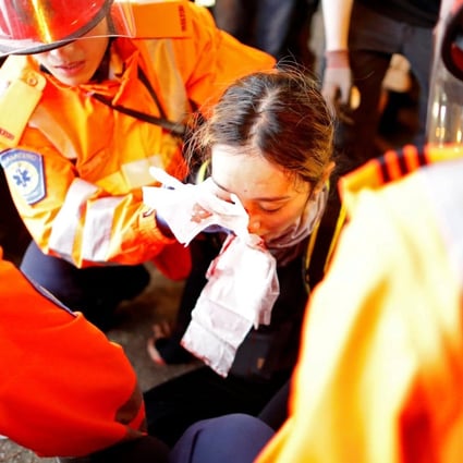 The woman sustained a severe injury to her right eye in Tsim Sha Tsui on August 11. Photo: Reuters