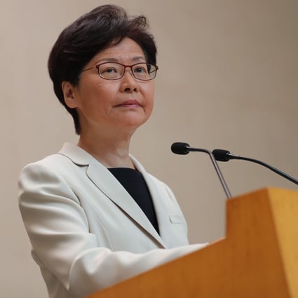 Hong Kong Chief Executive Carrie Lam speaks during a media briefing before an Executive Council meeting on Tuesday. Photo: Sam Tsang