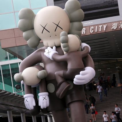 Clean Slate by KAWS, displayed at Harbour City in Tsim Sha Tsui, Hong Kong, during a preview of the KAWS: Clean Slate exhibition in September 2014.