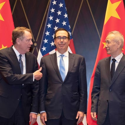 US trade representative Robert Lighthizer (left), US Treasury Secretary Steven Mnuchin and Chinese Vice-Premier Liu He are expected to continue face-to-face talks in Washington in October. Photo: AFP