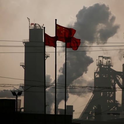 Smoke billows from a steel factory in Wu’an, Hebei province, China. Photo: Reuters