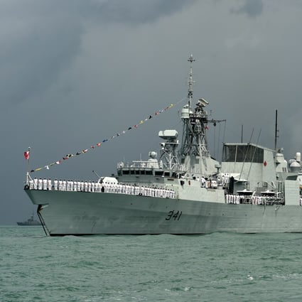 HMCS Ottawa, a frigate from the Royal Canadian Navy, sailed through the Taiwan Strait on Monday and Tuesday, Ottawa said. Photo: AFP