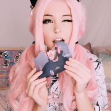 Why did British Instagram model and cosplayer Belle Delphine eat a picture of the YouTube personality PewDiePie? Photo: Belle Delphine
