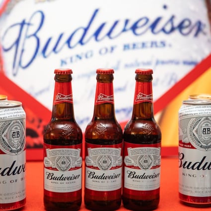 Budweiser beer products manufactured by Anheuser-Busch InBev. The Belgian company has revived the IPO application of its subsidiary Budweiser Brewing Company APAC in Hong Kong. Photo: Bloomberg