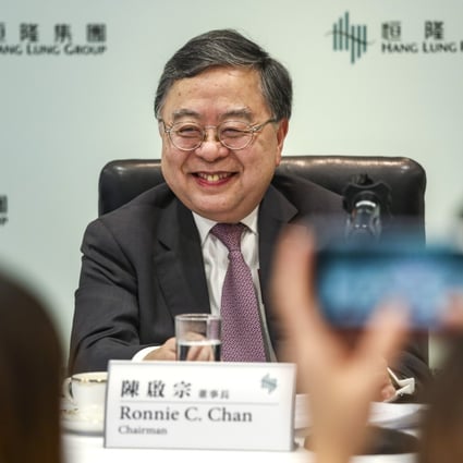 Hang Lung Properties chairman Ronnie Chan Chi-chung said on Thursday that the ongoing unrest has negatively affected business and hurt confidence among the international business community. Photo: Tory Ho