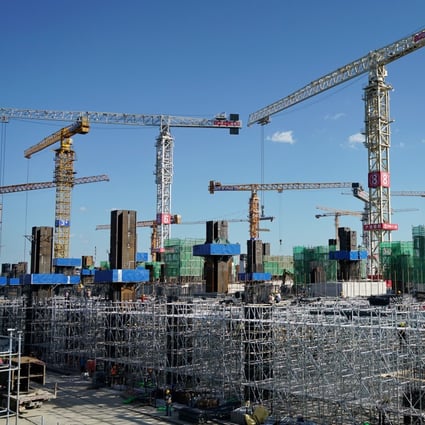 Pictures shows the construction site of Xiongan railway station, August 2019. Photo: Xinhua