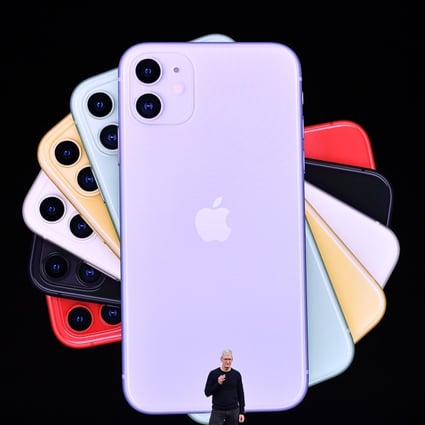 CEO Tim Cook unveils Apple’s iPhone 11 models at its headquarters in Cupertino, California on September 10, touting upgraded, ultra-wide cameras as it updated its popular smartphone line-up and cut its entry price to US$699.