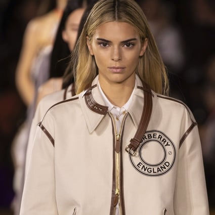 Model Kendall Jenner wears a Burberry creation at the spring/summer 2020 runway show at London Fashion Week. Photo: Invision/AP