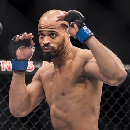 David Branch fights against Luke Rockhold at UFC Fight Night 116 in September 2017. Photo: Alamy