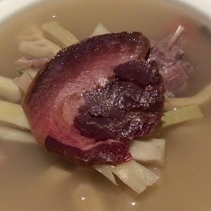 Duck soup served at Mr Zhang in Causeway Bay, Hong Kong. Photo: Susan Jung