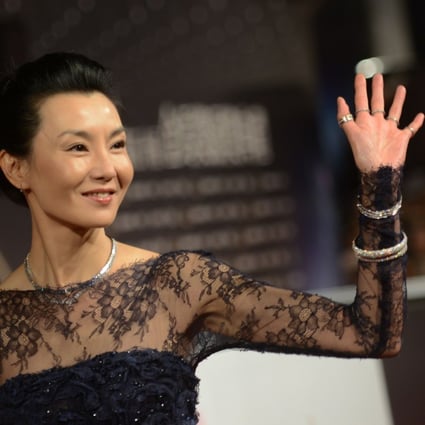 Hong Kong actress Maggie Cheung makes a rare public appearance at the Taipei Golden Horse Film Festival and Awards, in 2013. Photo: AFP