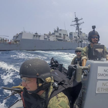 US Navy sailors take part in a drill during a joint exercise with Asean members in the Gulf of Thailand at the start of the month. Photo: AFP/US Navy