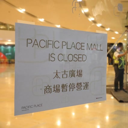 Some shops at Pacific Place had to shut down early during weekend protests. Photo: K Y Cheng