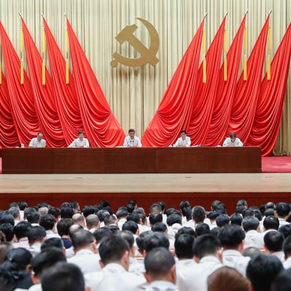 President Xi Jinping, also general secretary of the Communist Party’s Central Committee and chairman of the Central Military Commission, makes a speech during the opening ceremony of a training programme for party officials in Beijing on September 3. Photo: Xinhua