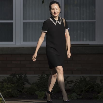 Huawei Technologies CFO Meng Wanzhou leaves her home to attend a court hearing in Vancouver on Tuesday. Photo: The Canadian Press via AP