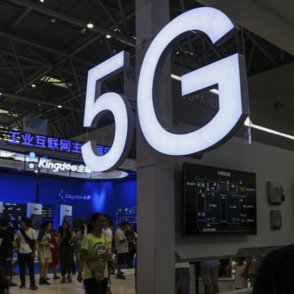 A 5G display at the Smart China Expo. Photo: AP