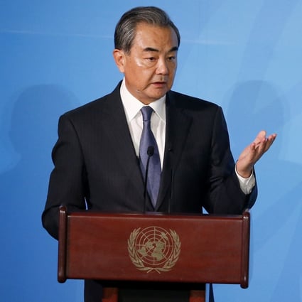 China’s Foreign Minister Wang Yi addresses the Climate Action Summit at the United Nations General Assembly on Monday. Photo: AP