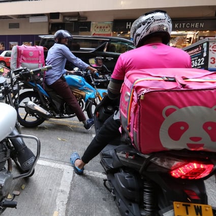 Food delivery apps Deliveroo and FoodPanda have seen an increase in orders between June and September, with weekend nights being the peak time for orders. Photo: Felix Wong