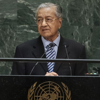 Malaysia's Prime Minister Mahathir Mohamad addresses the 74th session of the United Nations General Assembly on Friday. Photo: AP