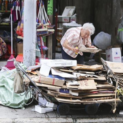 Granny Lee, a cardboard granny pictured at North Point. Photo: Dickson Lee