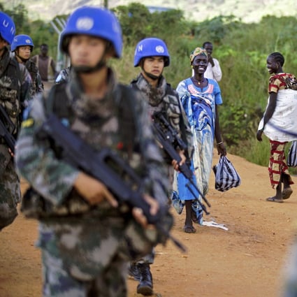 Chinese peacekeepers pictured on patrol in the South Sudanese capital Juba in 2016. Photo: AFP