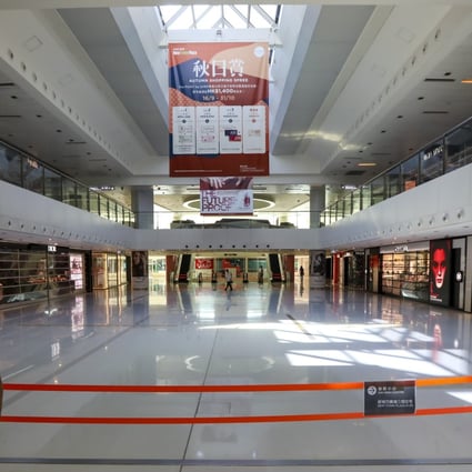 New Town Plaza in Sha Tin, like several other major shopping malls, remained closed on Saturday. Photo: Felix Wong