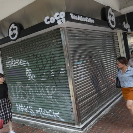 The shutters came down on this Wan Chai restaurant for the final time as it joined a growing number that could not survive the economic downturn that has hit Hong Kong. Photo: Nora Tam