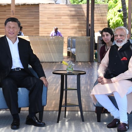 Indian Prime Minister Narendra Modi and Chinese President Xi Jinping during their meeting in Mamallapuram, Chennai. Photo: EPA
