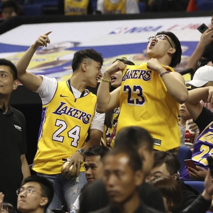 Chinese fans turned out in their thousands to watch the Los Angeles Lakers play the Brooklyn Nets in Shanghai on Thursday. Photo: AP