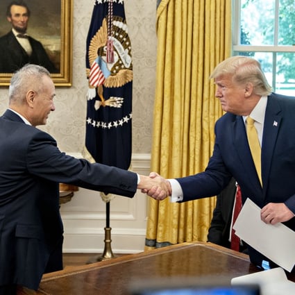 US President Donald Trump said Beijing and Washington had reached a ‘substantial phase one deal’ in two days of talks between his trade negotiators and Chinese Vice-Premier Liu He (left). Photo: Bloomberg