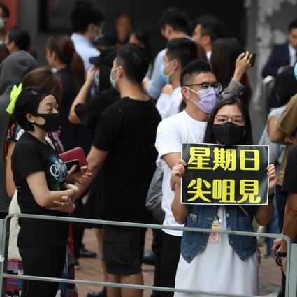 A protester’s sign reads: “See you in Tsim Sha Tsui on Sunday”. Photo: Xiaomei Chen