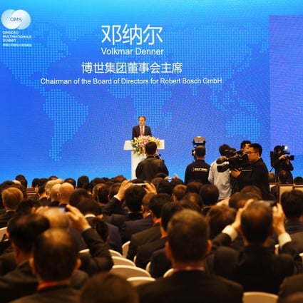 The first Qingdao Multinational Summit was jointly held by China’s Ministry of Commerce and the Shandong provincial government. Photo: Xinhua