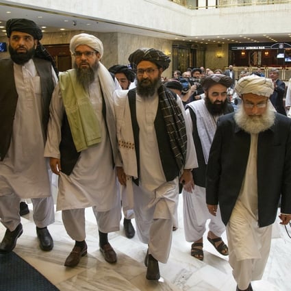 Members of the Taliban delegation arriving for previous talks in Moscow. A fresh round of intra-Afghan peace talks are being organised in Beijing. Photo: AP