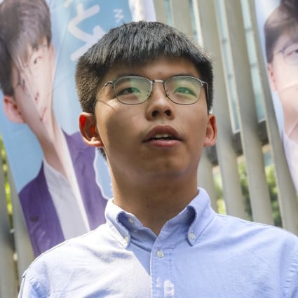 Pro-democracy activist Joshua Wong on September 28 announces his plan to stand in the 2019 District Council elections. Photo: K.Y. Cheng