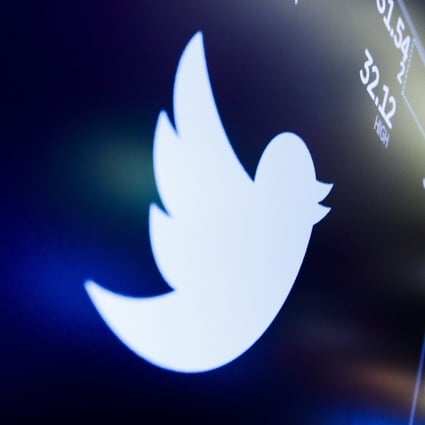 A logo for the company Twitter on the floor of the New York Stock Exchange at the opening bell in New York, New York, USA, on 24 October 2019. Photo: EPA-EFE