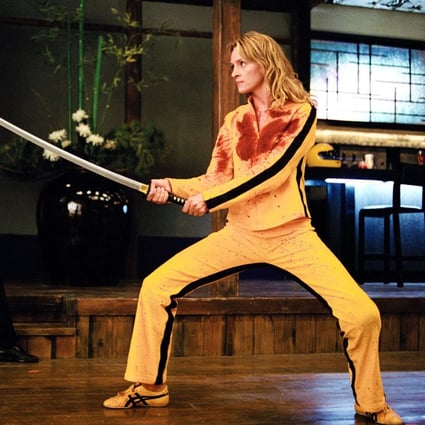 American actress Uma Thurman wearing fashionable retro-look Onitsuka Tiger trainers in the 2003 Quentin Tarantino movie, Kill Bill. The marketing masterstroke enabled stand-alone Onitsuka Tiger boutiques to open in Japan, as well as Hong Kong, Paris, Berlin, London and Seoul. Photo: Handout