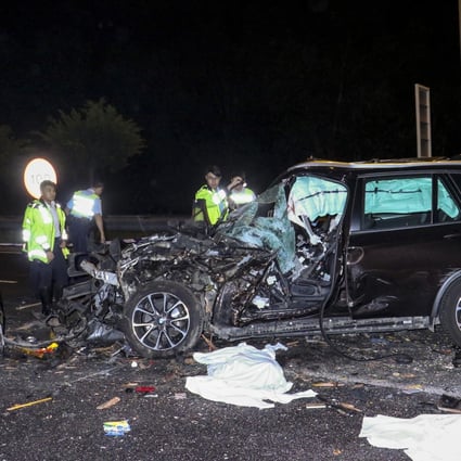 The driver of the BMW seven-seater involved in a fatal collision was arrested on suspicion of drink driving and dangerous driving causing death. Photo: Handout