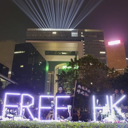 An organiser estimated 100,000 people attended Saturday’s vigil in Tamar Park. Police put that figure at 7,500. Photo: Winson Wong