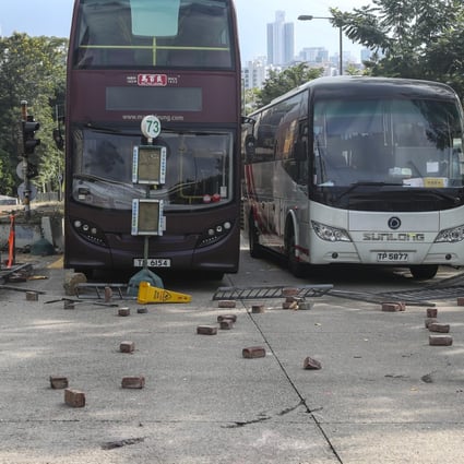 Buses have become the new targets of protesters. Photo: Sam Tsang